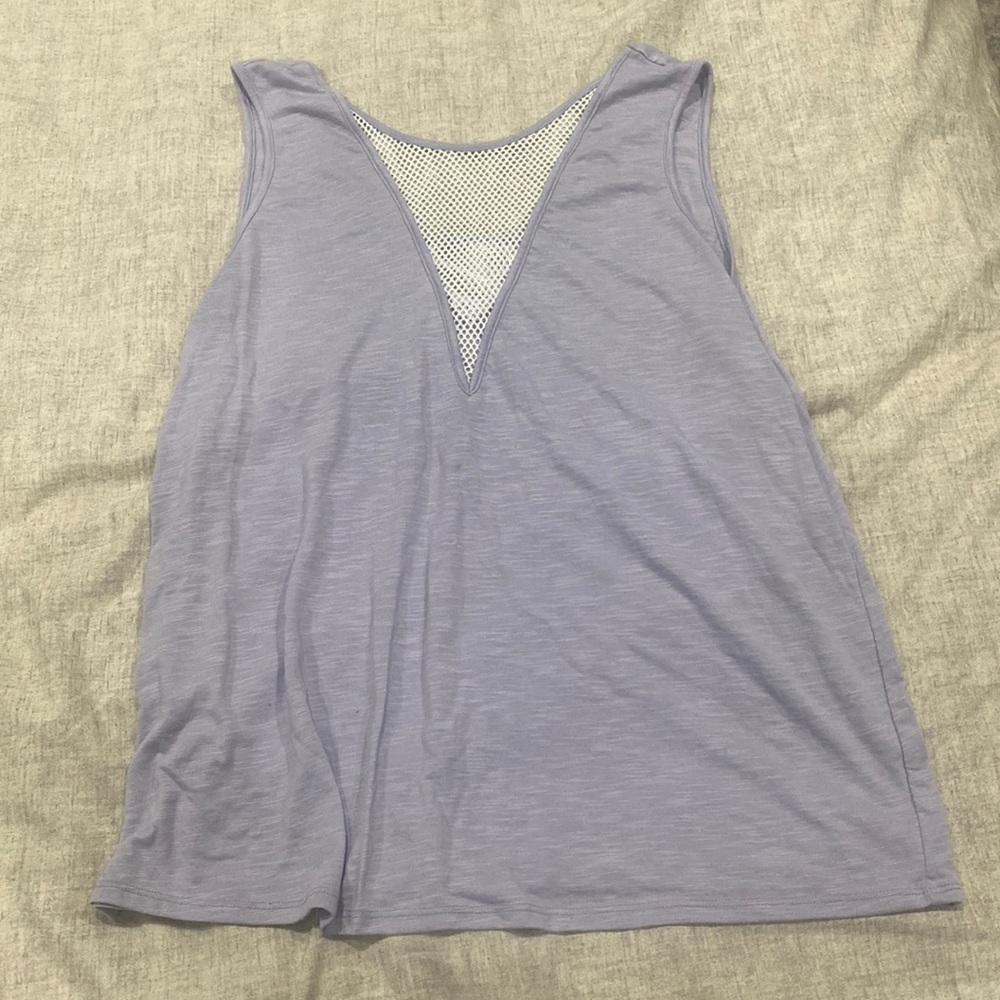 Purple mesh tank top